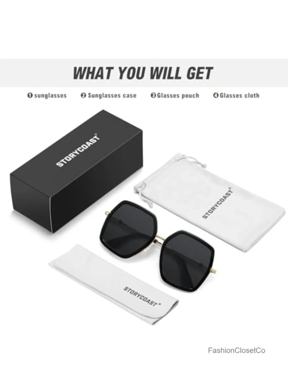 Oversized Square Sunglasses Retro Luxury Big UV400 Protection Womens